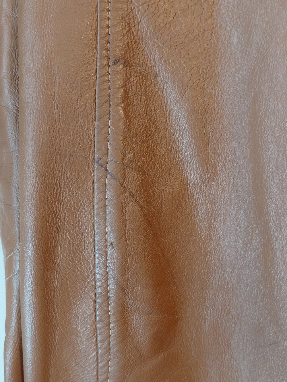 Vintage 60's 70's Pennylane Era Dan Di Modes Tan Leather Trench Coat Belted M - Picture 11 of 16